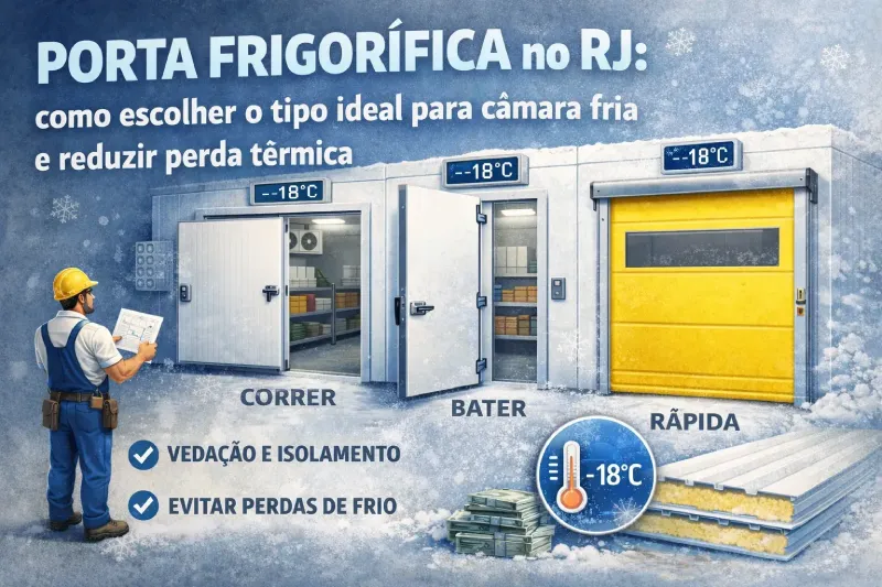 Porta frigorífica no RJ: como escolher o tipo ideal para câmara fria e reduzir perda térmica